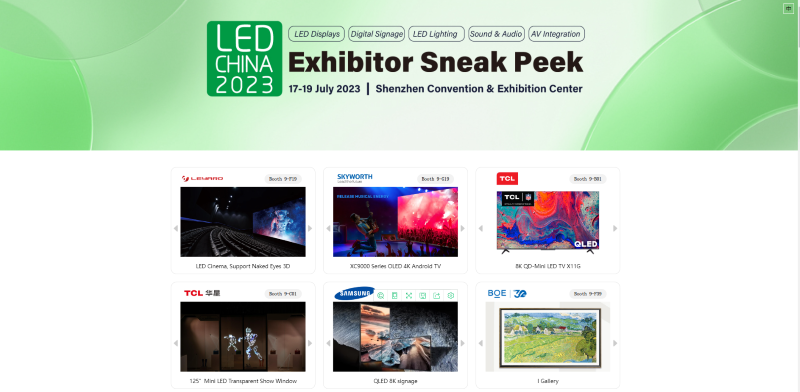 The Exhibitor List for LED CHINA 2023·Shenzhen is now available online! Come and discover your favorite exhibitors!